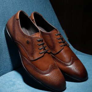 Men Brown Leather Lace Up Shoes